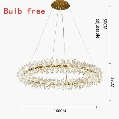 Zynella Nordic Flower Crystal LED Pendant Chandelier