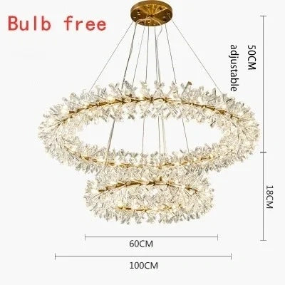 Zynella Nordic Flower Crystal LED Pendant Chandelier