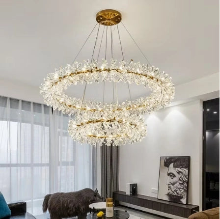 Zynella Nordic Flower Crystal LED Pendant Chandelier