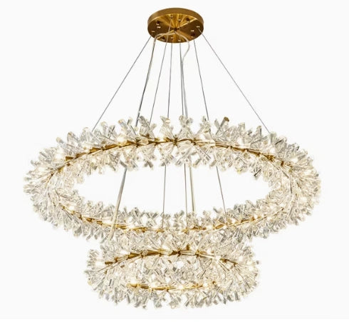 Zynella Nordic Flower Crystal LED Pendant Chandelier