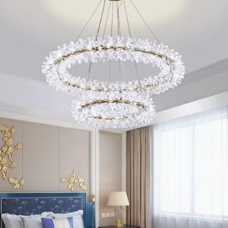 Zynella Nordic Flower Crystal LED Pendant Chandelier
