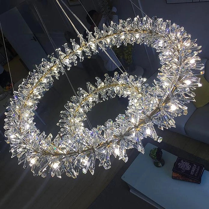 Zynella Nordic Flower Crystal LED Pendant Chandelier
