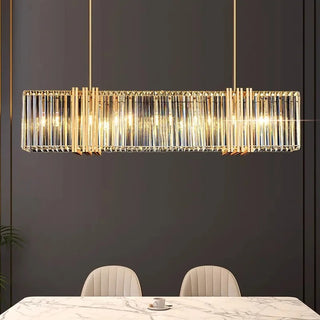 Tressa Rectangle Crystal Chandelier Chic Modern  Handcrafted Artisan Ceiling Light