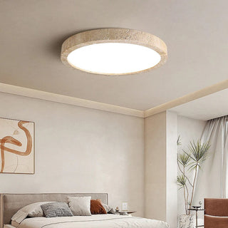 Ellipse Stone Travertine Ceiling Lights Modern  Chic Glass Globe Pendant