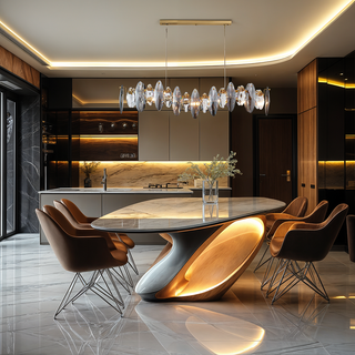 Ritz Oval Chandelier Premium Modern  Chic Glass Globe Pendant