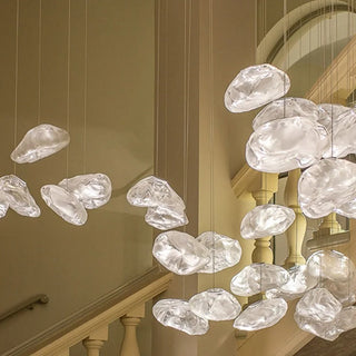 Golden Glow Cascade Glass Chandelier Modern  Ultra Slim LED Panel Lighting