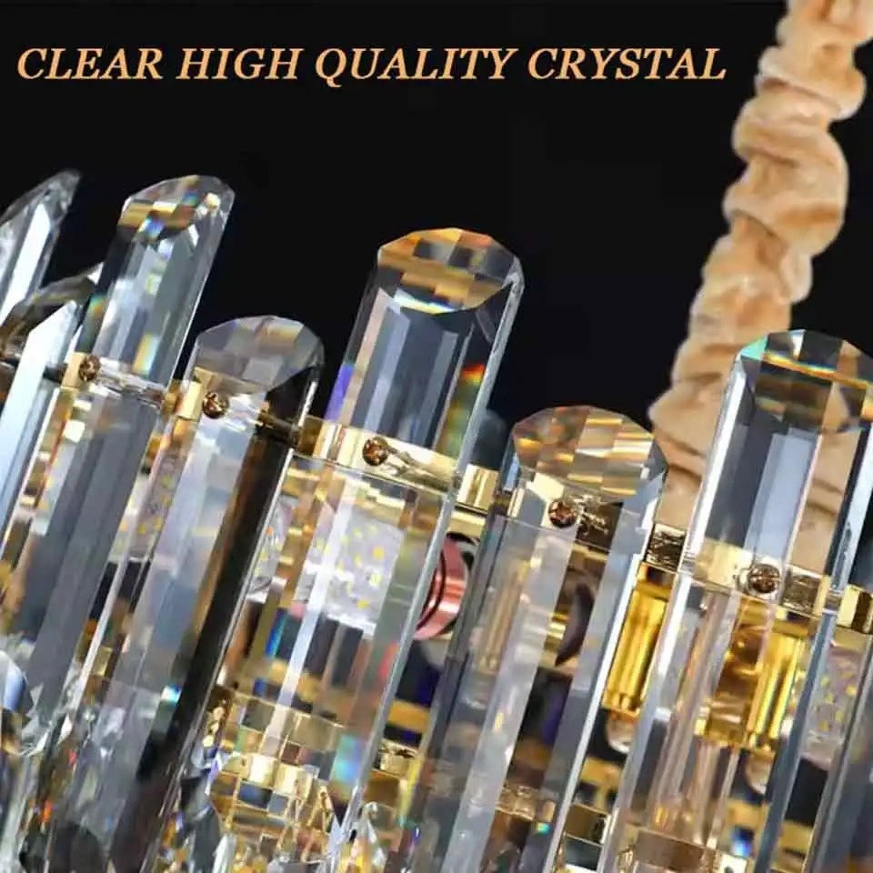 Zynella Modern Luxury Crystal Pendant Light for Living Room & Villa Hall