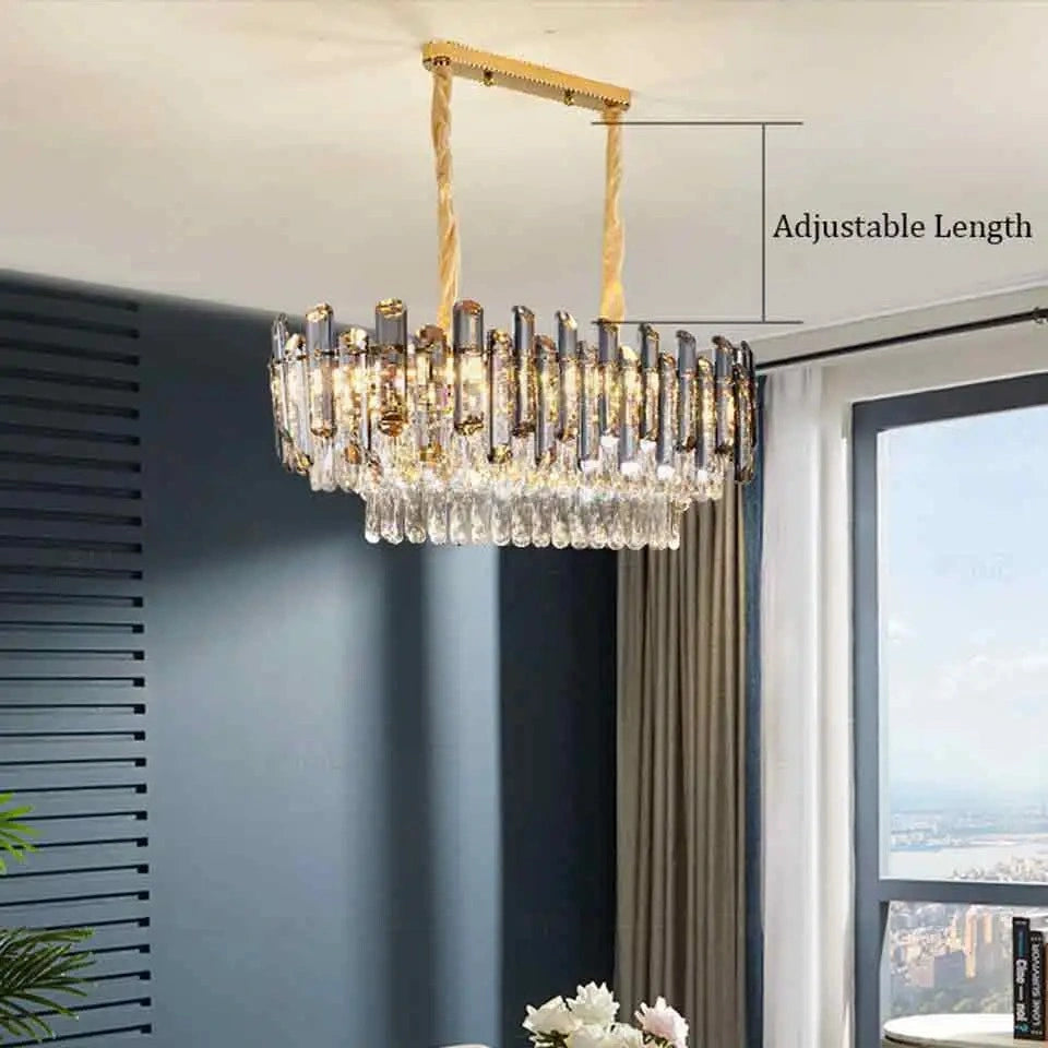 Zynella Modern Luxury Crystal Pendant Light for Living Room & Villa Hall