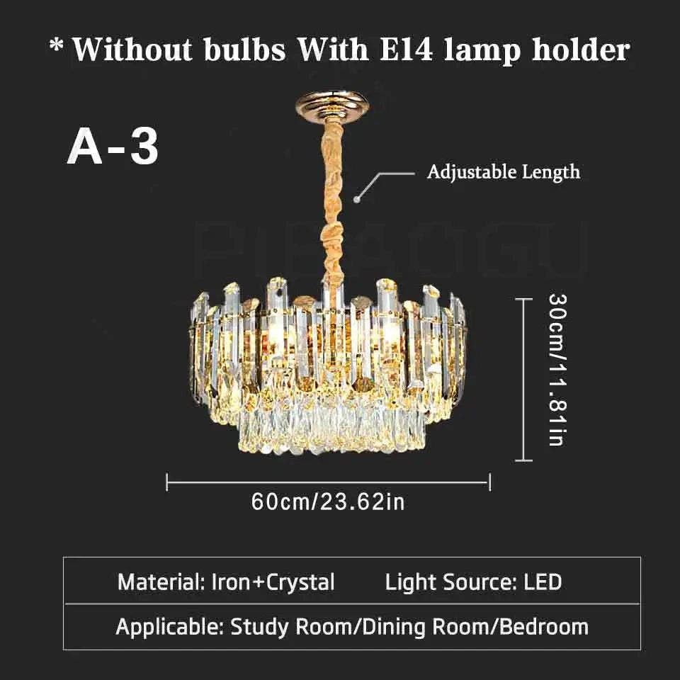 Zynella Modern Luxury Crystal Pendant Light for Living Room & Villa Hall