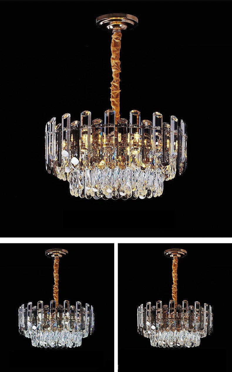 Zynella Modern Luxury Crystal Pendant Light for Living Room & Villa Hall