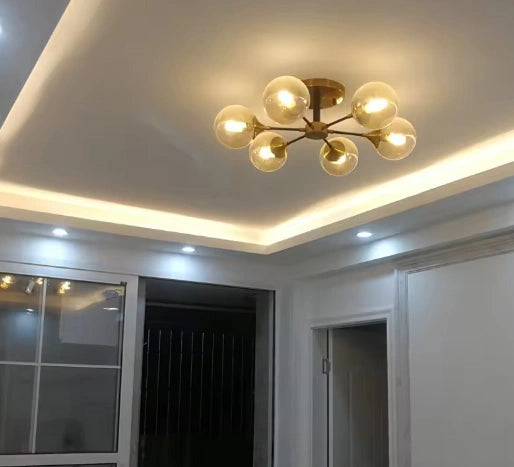 Jade Glass Ball Modern Chandelier