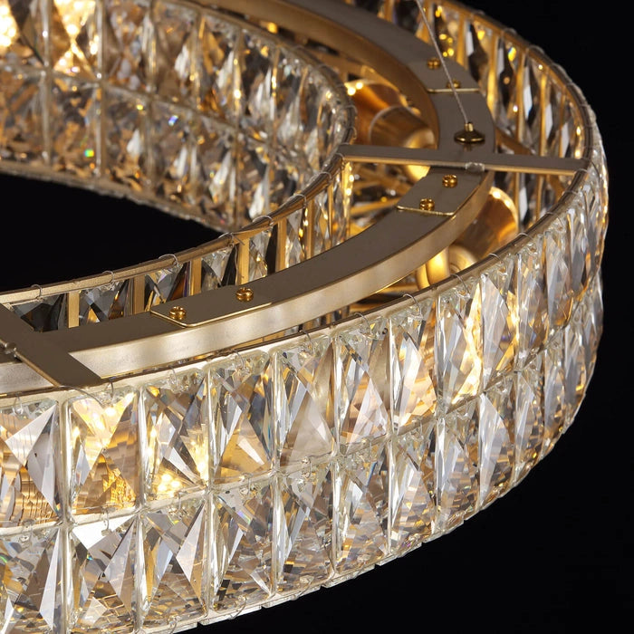 Zynella Modern K9 Crystal LED Chandelier – Luxury Flush Mount Ceiling Light