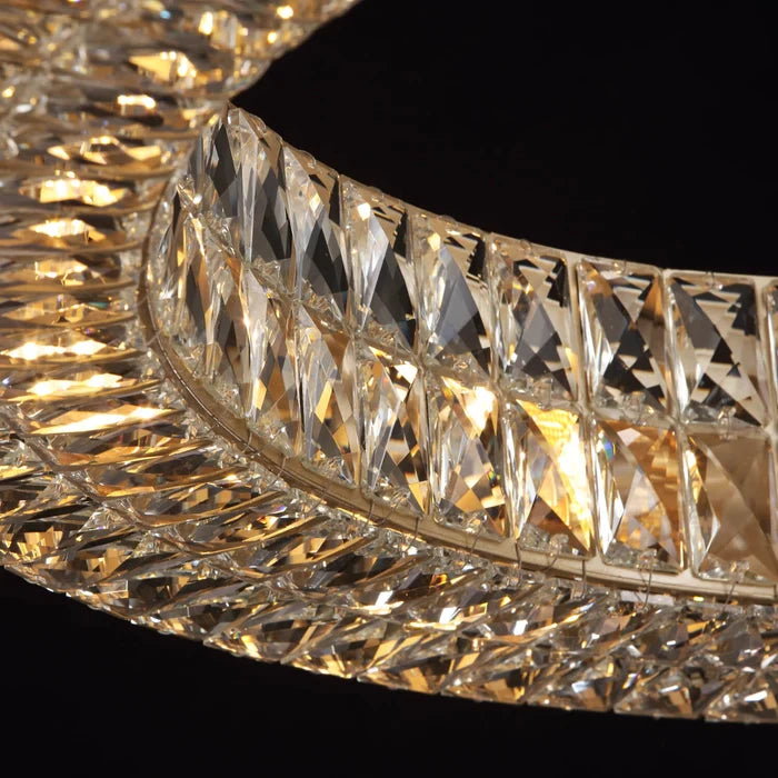 Zynella Modern K9 Crystal LED Chandelier – Luxury Flush Mount Ceiling Light