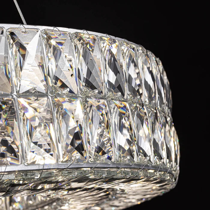 Zynella Modern K9 Crystal LED Chandelier – Luxury Flush Mount Ceiling Light