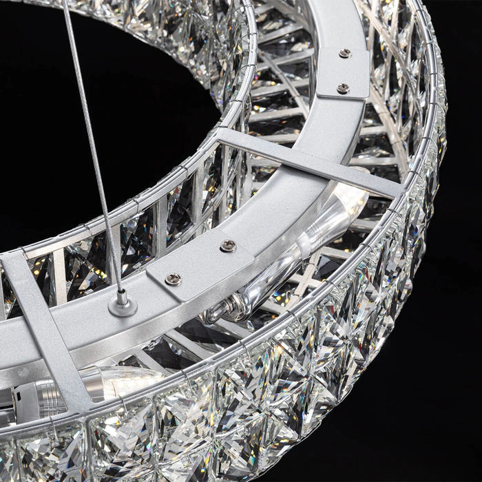 Zynella Modern K9 Crystal LED Chandelier – Luxury Flush Mount Ceiling Light