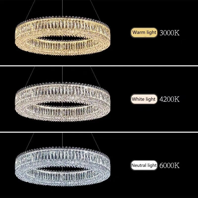 Zynella Modern K9 Crystal LED Chandelier – Luxury Flush Mount Ceiling Light