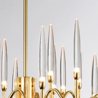 Zynella Crystal Candle Chandelier Modern  Ultra Slim LED Panel Lighting