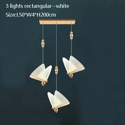 Zynella Modern Butterfly Pendant Light – Minimalist LED Bedside Hanging Lamp