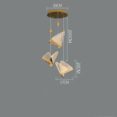 Zynella Modern Butterfly Pendant Light – Minimalist LED Bedside Hanging Lamp