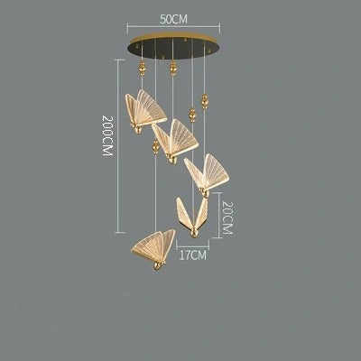 Zynella Modern Butterfly Pendant Light – Minimalist LED Bedside Hanging Lamp