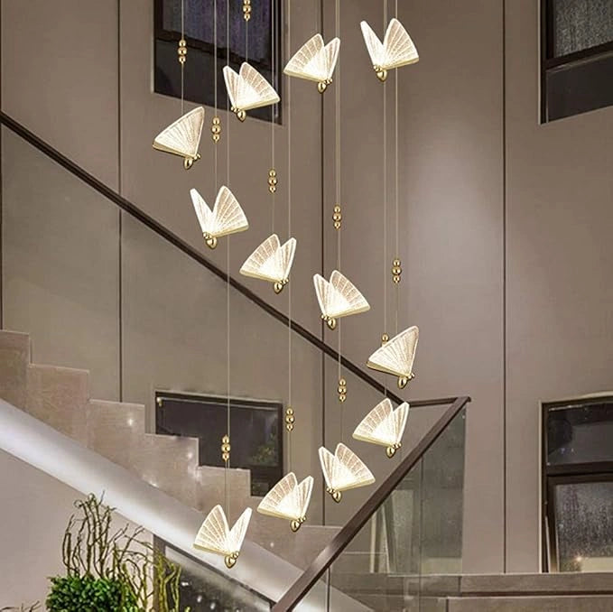 Zynella Modern Butterfly Pendant Light – Minimalist LED Bedside Hanging Lamp