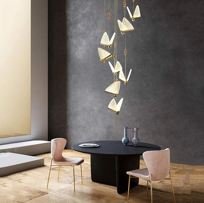 Zynella Modern Butterfly Pendant Light – Minimalist LED Bedside Hanging Lamp