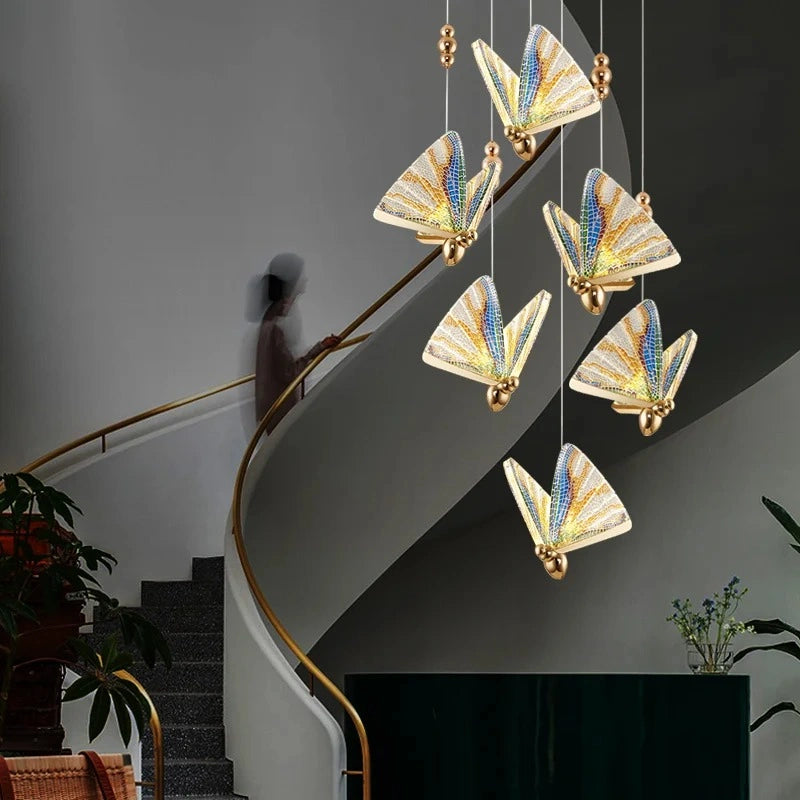 Zynella Modern Butterfly Pendant Light – Minimalist LED Bedside Hanging Lamp