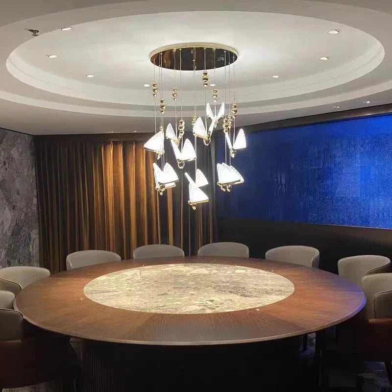 Zynella Modern Butterfly Pendant Light – Minimalist LED Bedside Hanging Lamp