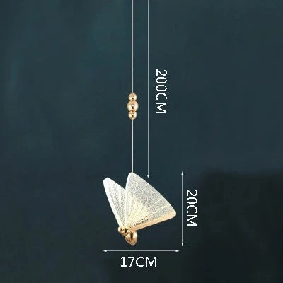 Zynella Modern Butterfly Pendant Light – Minimalist LED Bedside Hanging Lamp