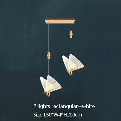 Zynella Modern Butterfly Pendant Light – Minimalist LED Bedside Hanging Lamp