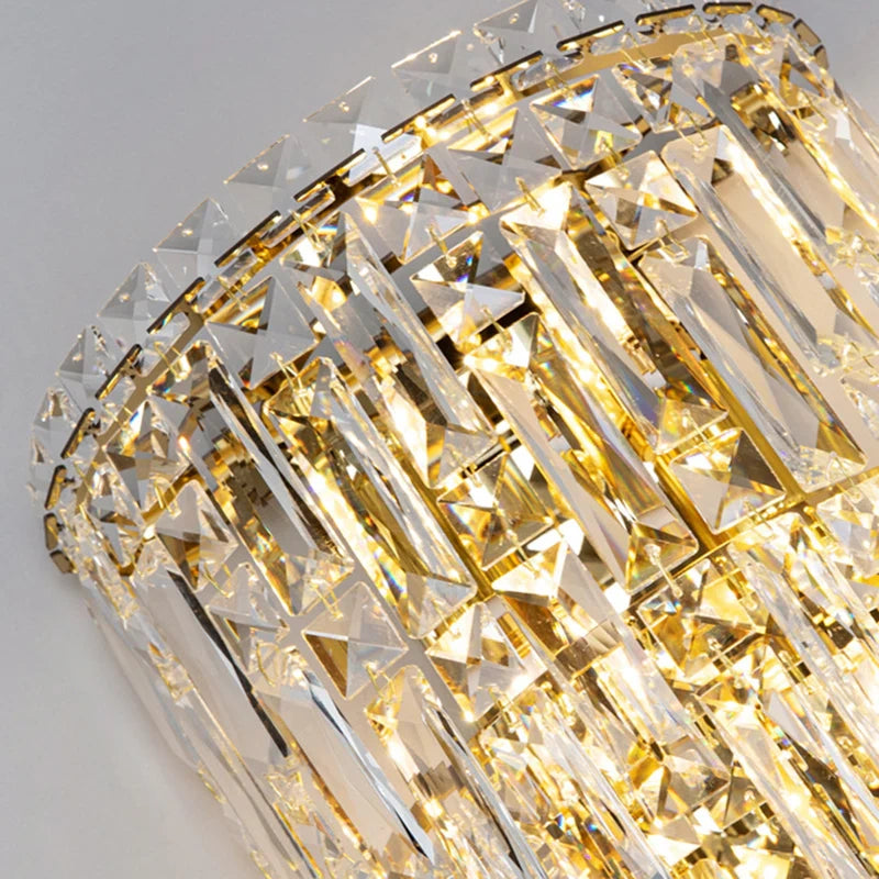 Zynella Modern Double Layer Crystal Wall Lamp – Luxury Gold/Silver Bedside Sconce