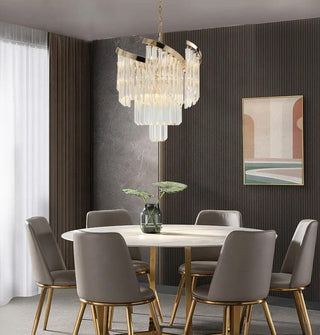 Waterloo Crystal Chandelier Stylish Modern Geometric Design Lamp