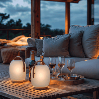 Bubble Led Outdoor lanterns Modern  Scandinavian Wooden Accent Light