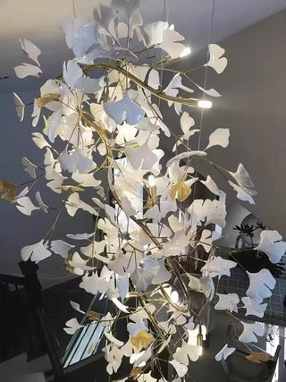 Ginkgo Leaf Chandelier Modern  Classic Drum Shade Ceiling Light