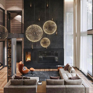 Zynella Firework Chandelier Modern  Sculptural Spiral LED Fixture