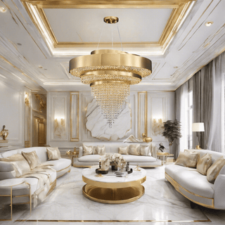 Sophie Luxe Chandelier Opulent Modern  Classic Drum Shade Ceiling Light