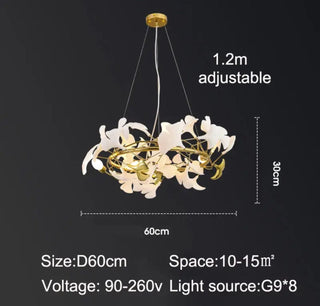 Ceramic Petal Chandelier Modern Geometric Design Lamp