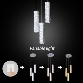Vertical Crystal Luxury LED Chandelier Modern  Art Deco Inspired Illumination