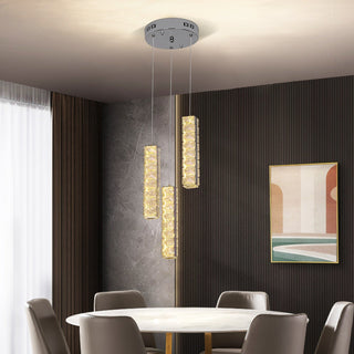 Vertical Crystal Luxury LED Chandelier Modern  Art Deco Inspired Illumination