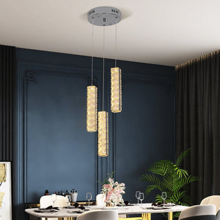 Vertical Crystal Luxury LED Chandelier Modern  Art Deco Inspired Illumination