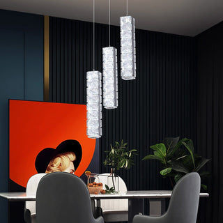 Vertical Crystal Luxury LED Chandelier Modern  Art Deco Inspired Illumination