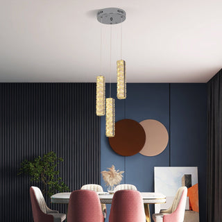 Vertical Crystal Luxury LED Chandelier Modern  Art Deco Inspired Illumination