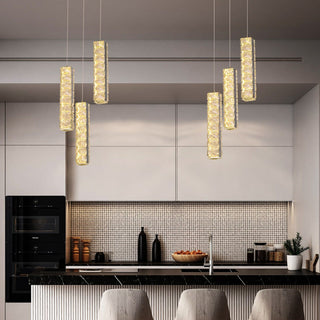 Vertical Crystal Luxury LED Chandelier Modern  Art Deco Inspired Illumination