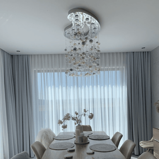 Marci Crystal Chandelier Modern  Minimalist Round Flush Mount