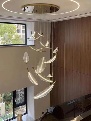 Golden Leaf LED Pendant Modern  Luxury Gold Frame Light Fitting