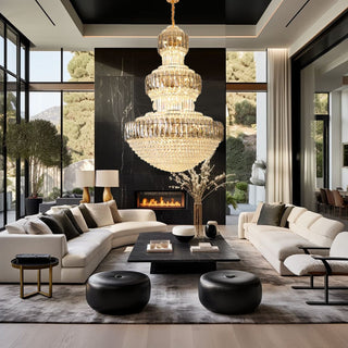 Vangoff Crystal Chandelier Stylish Modern  Vintage Brass Accent Lighting