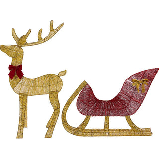 Holiday Glow Reindeer Sleigh Modern  Art Deco Inspired Illumination