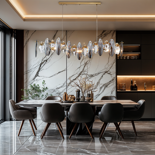 Ritz Oval Chandelier Premium Modern  Chic Glass Globe Pendant