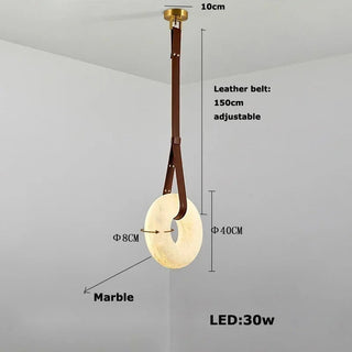 Leather Belt Marble Ring Pendant Modern  Luxury Marble Base Table Lamp