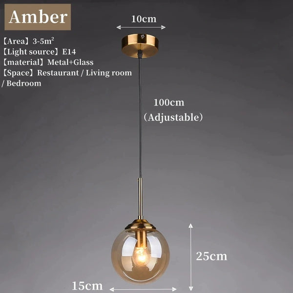 Zynella Gradient Glass Ball Pendant